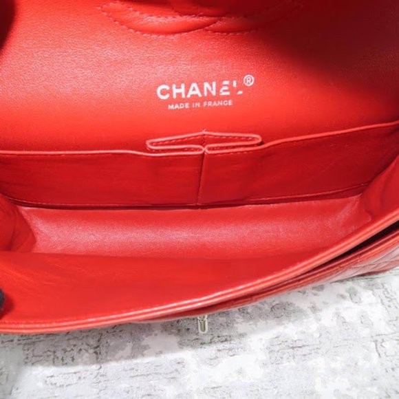 SOLD Chanel Orange Double Flap Shoulder Bag - Picture 7 of 8